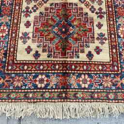 Handwoven Wool Chobi Runner Rug Geometric Hallway Rug - 8.2x2.5 Ft - thumbnail 2