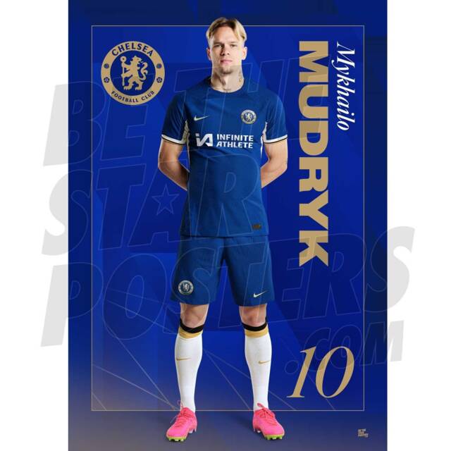 Chelsea Fc Mudryk 23/24 Headshot Poster - Officially Licensed Product A3/A4