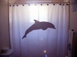 Dolphin Shower Curtain, Marine Life Bathroom Decor, Custom Sizes - thumbnail 1