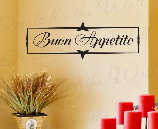 Buon Appetito Italian Kitchen Dining Room Wall Decal Decorative Vinyl Quote Saying Lettering Decoration Sticker Decor Art Letters Ki30 - image 1