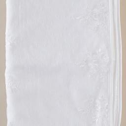 Lillian Lace Christening Blanket, White Baby Blanket - thumbnail 2