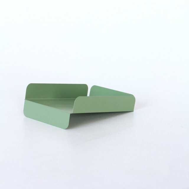 Teal Paper Tray, Metal Desk Organizer, Colorful Desktop Modern Magazine Holder, Minimalistic Letter Mail Tray - image 1