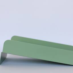 Teal Paper Tray, Metal Desk Organizer, Colorful Desktop Modern Magazine Holder, Minimalistic Letter Mail Tray - thumbnail 2