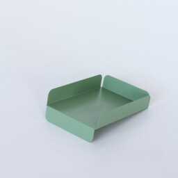 Teal Paper Tray, Metal Desk Organizer, Colorful Desktop Modern Magazine Holder, Minimalistic Letter Mail Tray - thumbnail 3