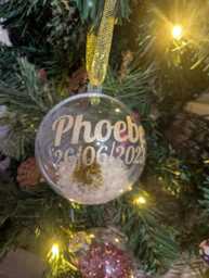 Personalised Glitter Tree Snow Globe Christmas Bauble/Decoration Name Ornament Gift