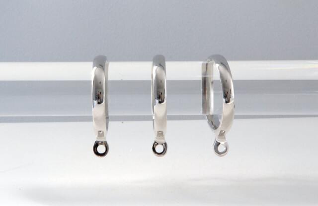 Solid Curtain Rings For Drapery Rod, Round Nickel Or Brass Lucite C Ring & Eyelet Rings, Hardware, Bypass - image 1
