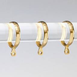 Solid Curtain Rings For Drapery Rod, Round Nickel Or Brass Lucite C Ring & Eyelet Rings, Hardware, Bypass - thumbnail 2