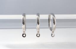Solid Curtain Rings For Drapery Rod, Round Nickel Or Brass Lucite C Ring & Eyelet Rings, Hardware, Bypass - thumbnail 1