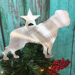 American Bulldog, Adorable Dog Christmas Tree Topper, Holiday Decoration, Wreath Aluminum, Lover Gift Ideas, Bull - thumbnail 1