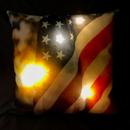 Led Pillow - Usa Flag, Us 4Th Of July Fourth Light Up Throw Pillow, Night Light, Night Lamp, Great Unique Gift Glow in The Dark - thumbnail 3