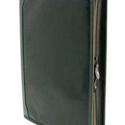 Leather Portfolio 3 Ring Binder, Red Leather Clipboard, Professional Conference Folder A4, Zippered Document Holder - thumbnail 4