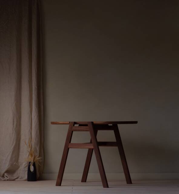 Konk ??? Pakt Table [Walnut] Bespoke Sizes Available Minimal Solid Wood Kitchen & Dining, Compact Small Footprint Space Saving Furniture - image 1