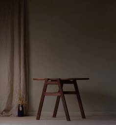 Konk ??? Pakt Table [Walnut] Bespoke Sizes Available Minimal Solid Wood Kitchen & Dining, Compact Small Footprint Space Saving Furniture - thumbnail 1