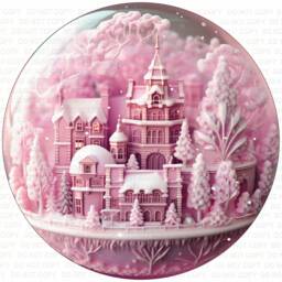 Pink Christmas Sign, Xmas Wreath Xmas, Wreath, Pink Snow Globe Snowglobe - thumbnail 3