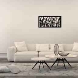 Reedmace Metal Wall Art Lake View Steel Hanging - 70x39cm - thumbnail 2