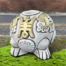 Chinese Concrete Aroma Lamp Oriental Oil Burner Sculpture Asian Lucky Toad Decor Meditation Ornament Zen Garden Art Money Gift - thumbnail 1