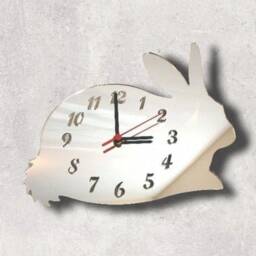 Bunny Rabbit Acrylic Clock - Many Colours Available - Bespoke Shapes & Sizes Made - thumbnail 2