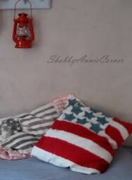 American Flag Pillow Cover Handmade Beach House Home Decor Patriotic Nautical Rustic Cottage - thumbnail 1