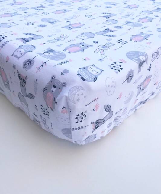 Woodland Critters Fitted Crib Sheet. Baby Bedding. Toddler Bedding - image 1