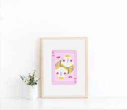 Guinea Pig King Playing Card Print - American Chunky Crown Office Nursery A4 - thumbnail 1