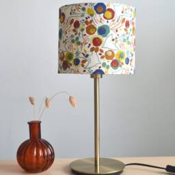 Round Flower & Bird Fabric Lampshade, Floral Print Table Lamp, Suspension, Light Fixture - thumbnail 3