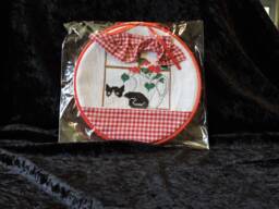 Plastic Framed Completed Cross Stitch Wall/Table Decor New - thumbnail 1