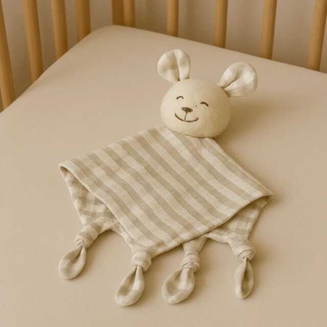 Baby Comforter Mouse - 100% Wool & Linen Lovey, Natural Sleep Toy For Newborns, Perfect Gift - image 1