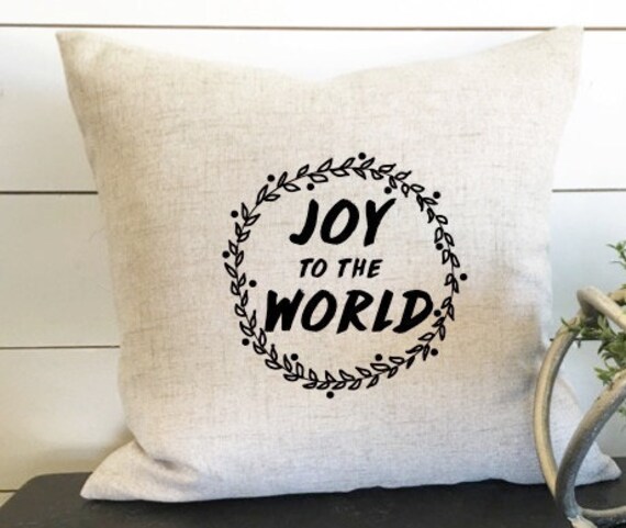 Joy To The World Pillow Cover, Christmas Decor, Throw Pillow, Gift - image 1