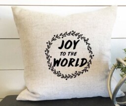 Joy To The World Pillow Cover, Christmas Decor, Throw Pillow, Gift - thumbnail 1