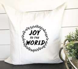 Joy To The World Pillow Cover, Christmas Decor, Throw Pillow, Gift - thumbnail 2