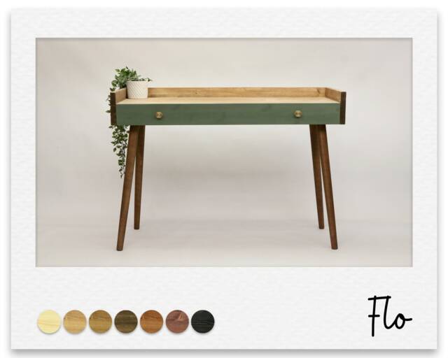 Classic Crafting Or Writing Desk, Low Back Simple Vintage Design, Tapered Wooden Leg, Options On Size, Choice Of Colours - image 1