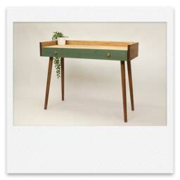 Classic Crafting Or Writing Desk, Low Back Simple Vintage Design, Tapered Wooden Leg, Options On Size, Choice Of Colours - thumbnail 2