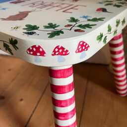 Hand Painted Personalised Woodland Themed Children's Stool - thumbnail 2