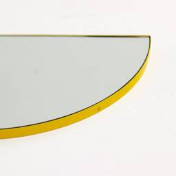Luna??? Semi-Circular Modern Mirror With A Yellow Frame - thumbnail 2