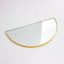 Luna??? Semi-Circular Modern Mirror With A Yellow Frame - thumbnail 3