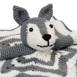 Crochet Attachment Blanket, Baby Star Blanket For Baby Sleeping, Amigurumi Wolf, Newborn Gift - thumbnail 3