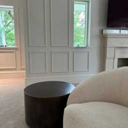 Bronze Patina Drum Side Table Luxury Round Coffee Table - thumbnail 3