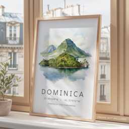Dominica Travel Print, Caribbean Posters, Wall Art, Islands, Gift, Map Coordinate Gift - thumbnail 3