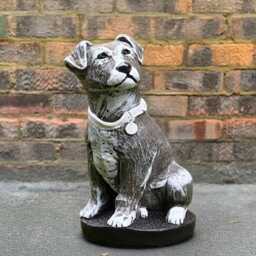 Stone Jack Russell Terrier Statue Concrete Pet Garden Sculpture Outdoor Cement Puppy Ornament Realistic Dog Figure Memorial Yard Decor - thumbnail 4