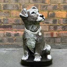 Stone Jack Russell Terrier Statue Concrete Pet Garden Sculpture Outdoor Cement Puppy Ornament Realistic Dog Figure Memorial Yard Decor - thumbnail 3