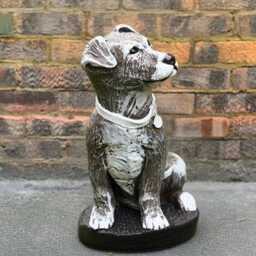 Stone Jack Russell Terrier Statue Concrete Pet Garden Sculpture Outdoor Cement Puppy Ornament Realistic Dog Figure Memorial Yard Decor - thumbnail 2