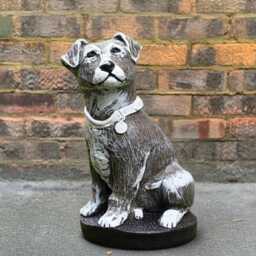 Stone Jack Russell Terrier Statue Concrete Pet Garden Sculpture Outdoor Cement Puppy Ornament Realistic Dog Figure Memorial Yard Decor - thumbnail 1