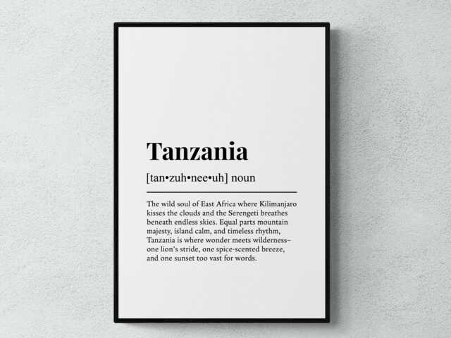 Tanzania Funny Definition Africa Gift Wall Art Print - image 1