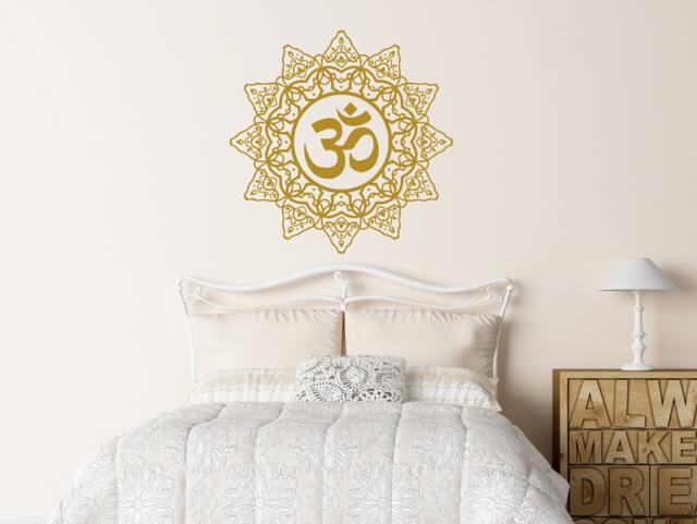 Wall Decals Mandala Yoga Namaste Om Ornament Indian Om-Symbol Geometric Moroccan Pattern Decal Vinyl Sticker Home Art Decor Room Ms615 - image 1