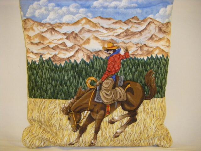 Child's Cowboy Quillow Vintage Western Rodeo Blanket, 38x60 - image 1