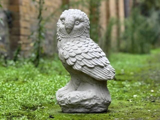Majestic Owl Concrete Statue For Garden Realistic Wildlife Decor Outdoor Cement Bird Sculpture Woodland Guardian Ornament Nature Yard Art - image 1
