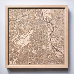 New Delhi Wooden Map - Framed Laser Cut City Streets Art - thumbnail 1