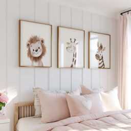 Safari Nursery Wall Prints, Decor, Boho Set Of 3 Beige Art, Neutral Art - thumbnail 3