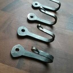 Set Of Four Sturdy Hand Forged Hooks Made From Horseshoe Nails. Vintage/Antique Wrought Iron Look, Great Key Hook Or Cast Display - thumbnail 2