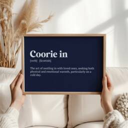 Coorie in Print - Scottish Definition Wall Art Cozy Home Decor Nestling Poster Comforting Gift Culture Typography - thumbnail 3